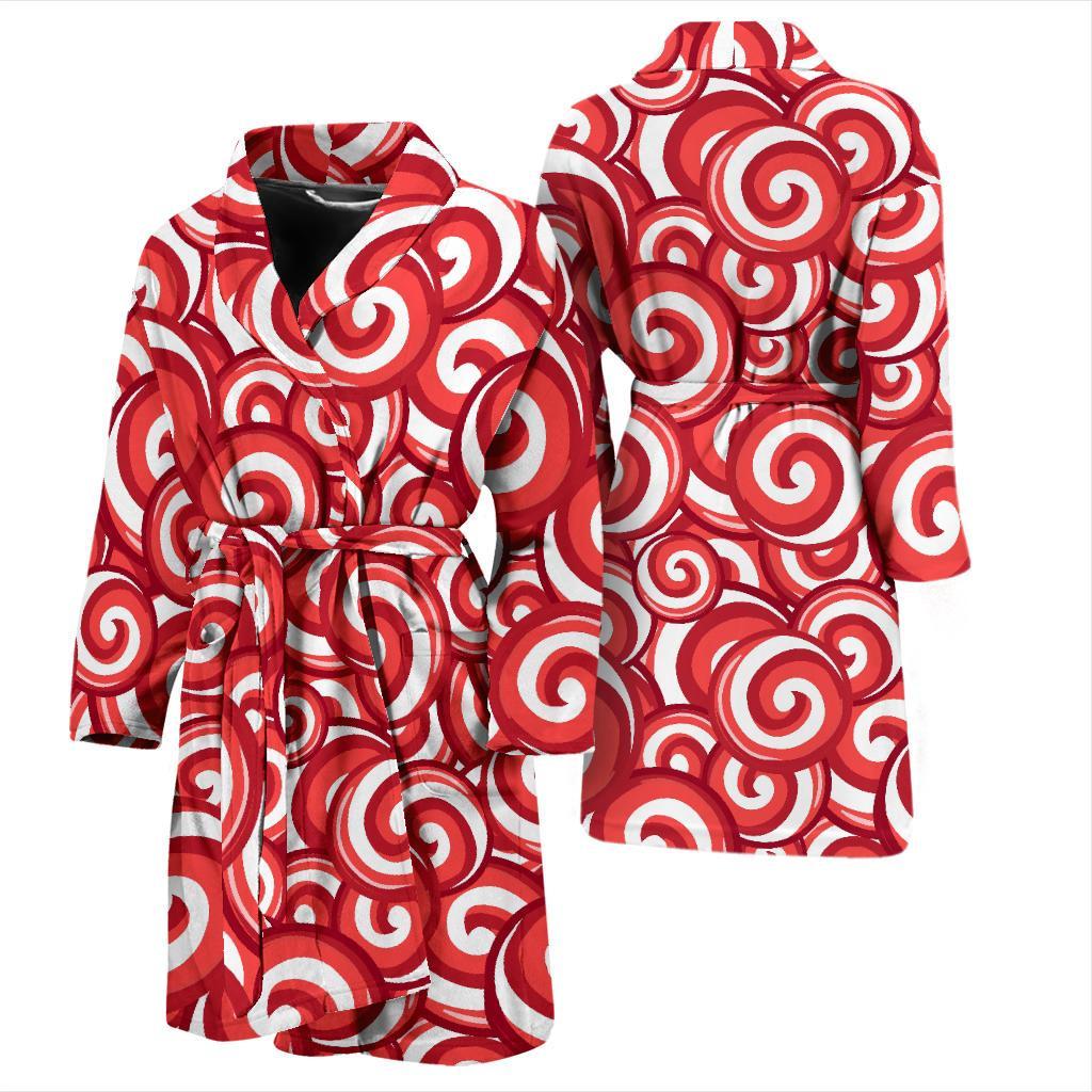 Lollipop Pattern Print Men Long Robe-grizzshop