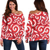 Load image into Gallery viewer, Lollipop Pattern Print Women Off Shoulder Sweatshirt-grizzshop