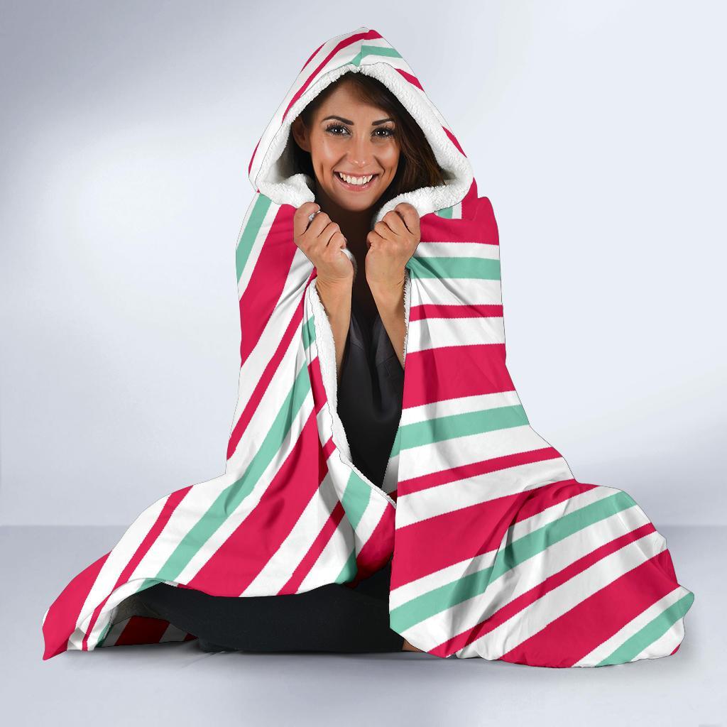 Lollipop Print Pattern Hooded Blanket-grizzshop