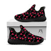 Lollipop Red Heart Print Pattern Black Athletic Shoes-grizzshop