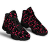 Lollipop Red Heart Print Pattern Black Basketball Shoes-grizzshop