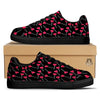Lollipop Red Heart Print Pattern Black Low Top Sneakers-grizzshop