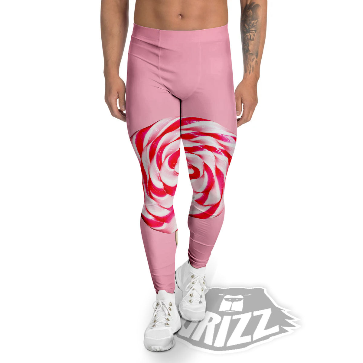 Lollipop Retro Print Men's Leggings-grizzshop