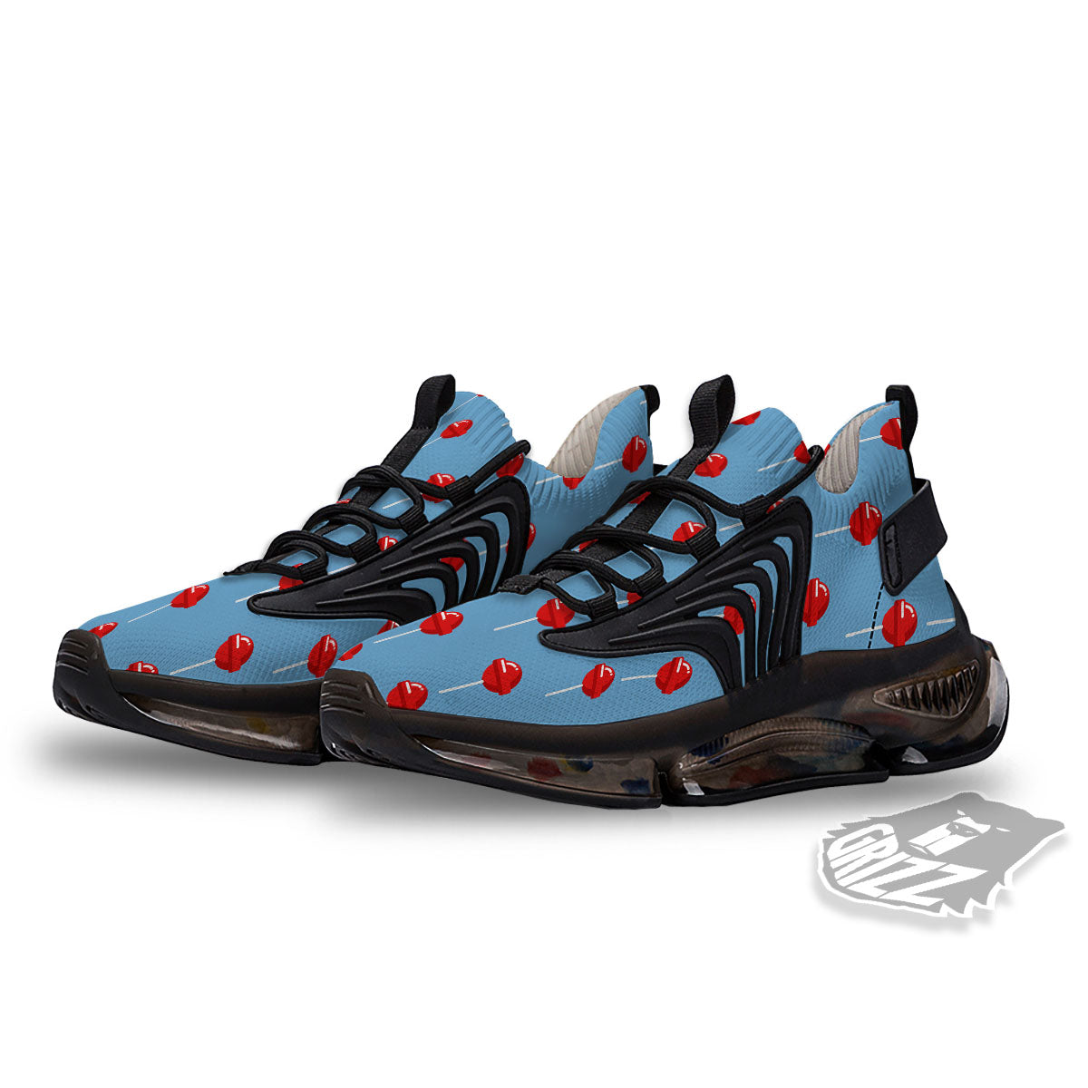 Lollipop Retro Print Pattern Black Gym Shoes-grizzshop