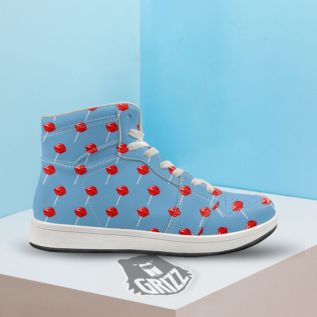 Lollipop Retro Print Pattern High Top Sneakers-grizzshop