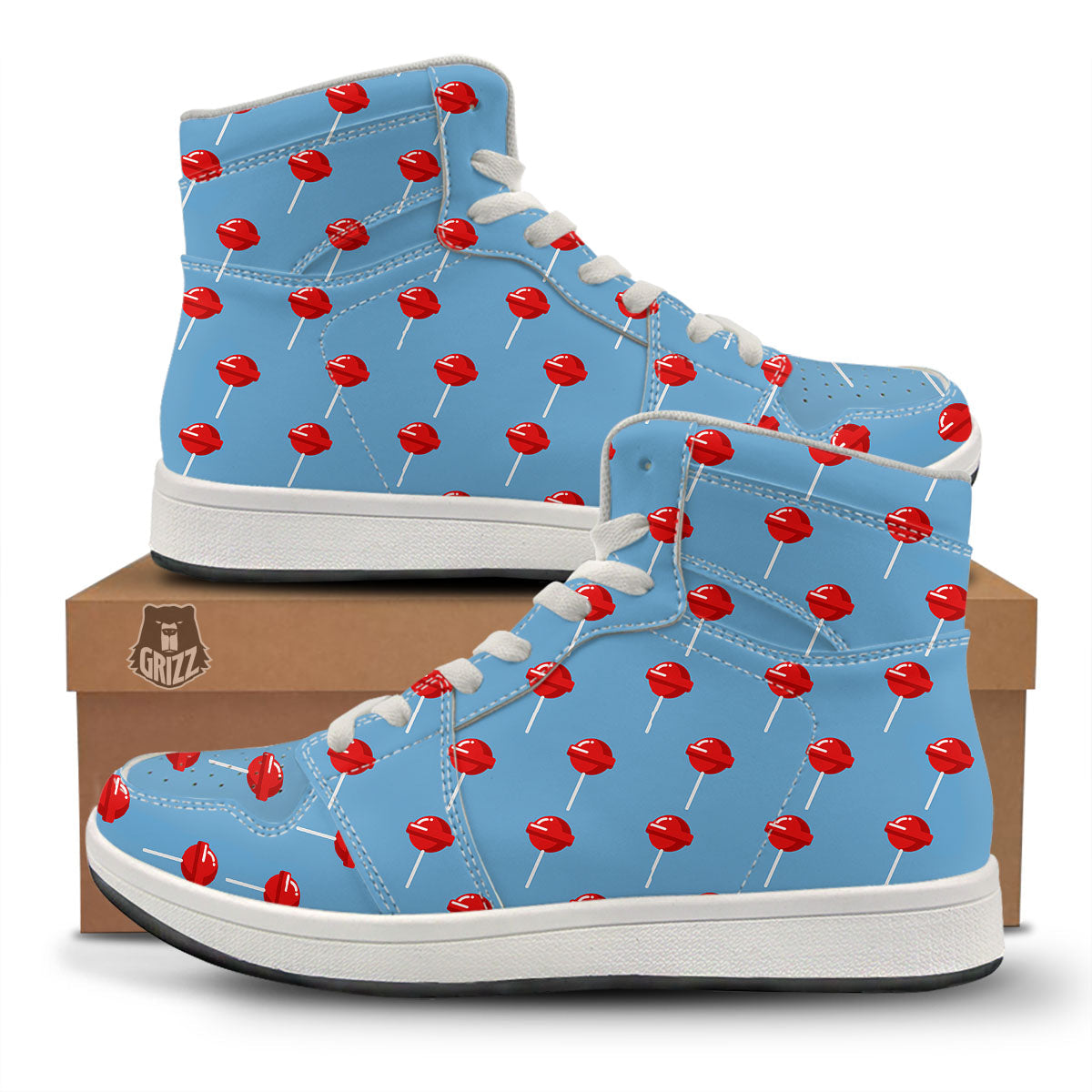 Lollipop Retro Print Pattern High Top Sneakers-grizzshop