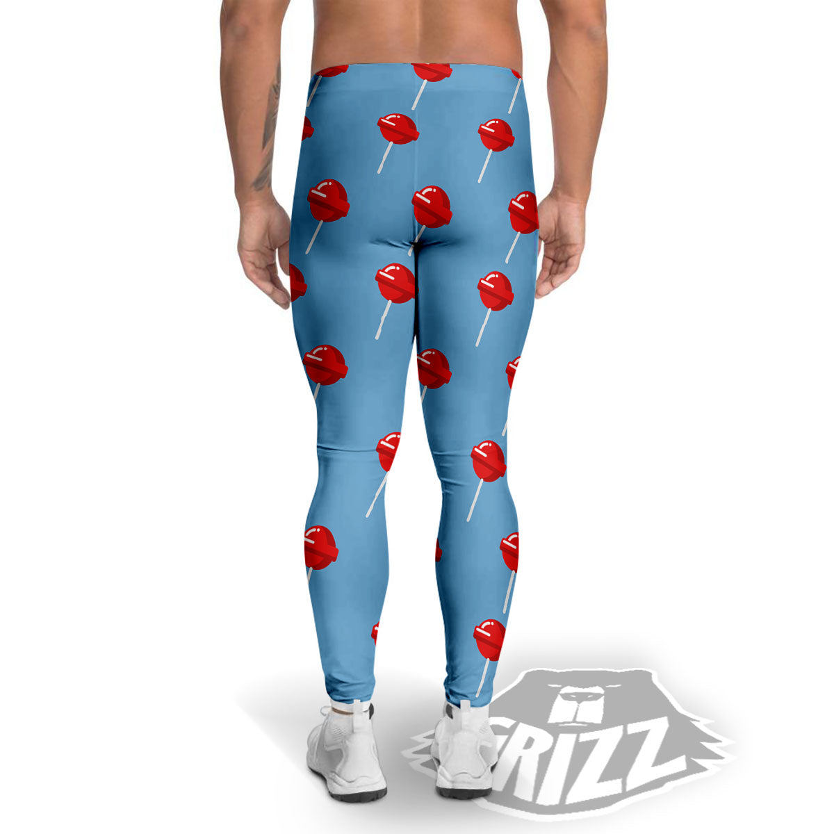 Lollipop Retro Print Pattern Men's Leggings-grizzshop