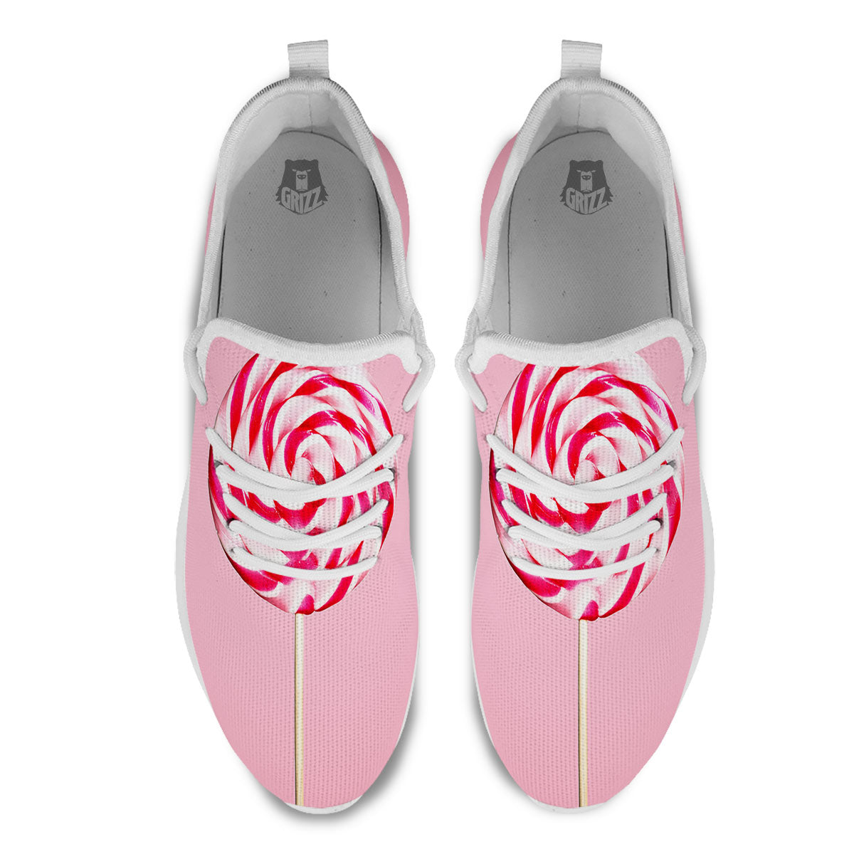 Lollipop Retro Print White Athletic Shoes-grizzshop