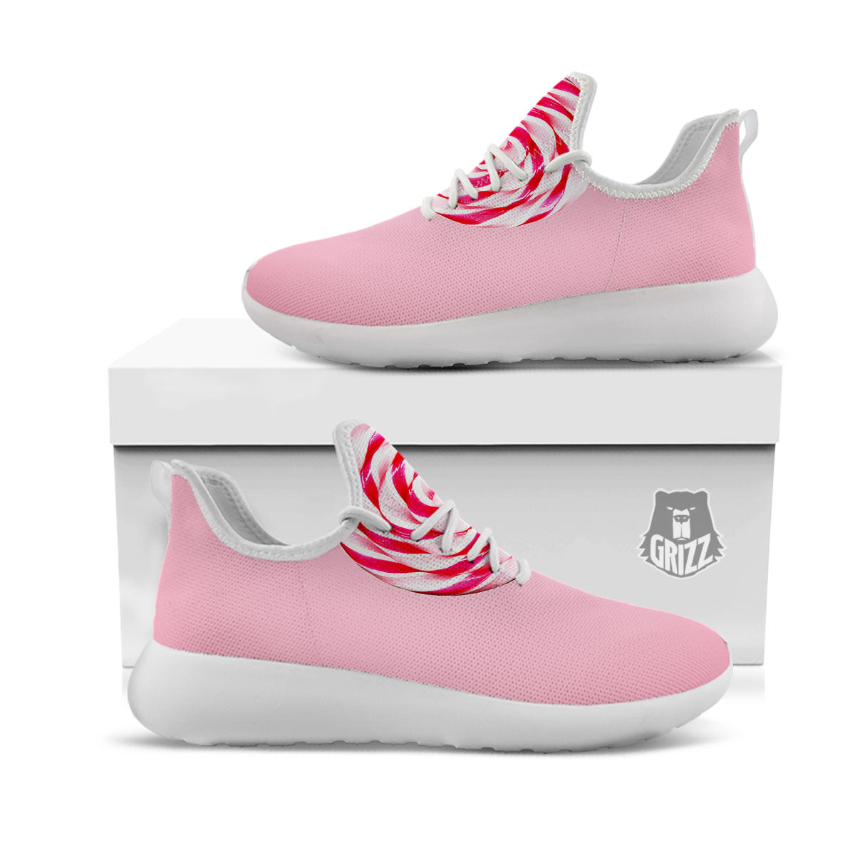 Lollipop Retro Print White Athletic Shoes-grizzshop