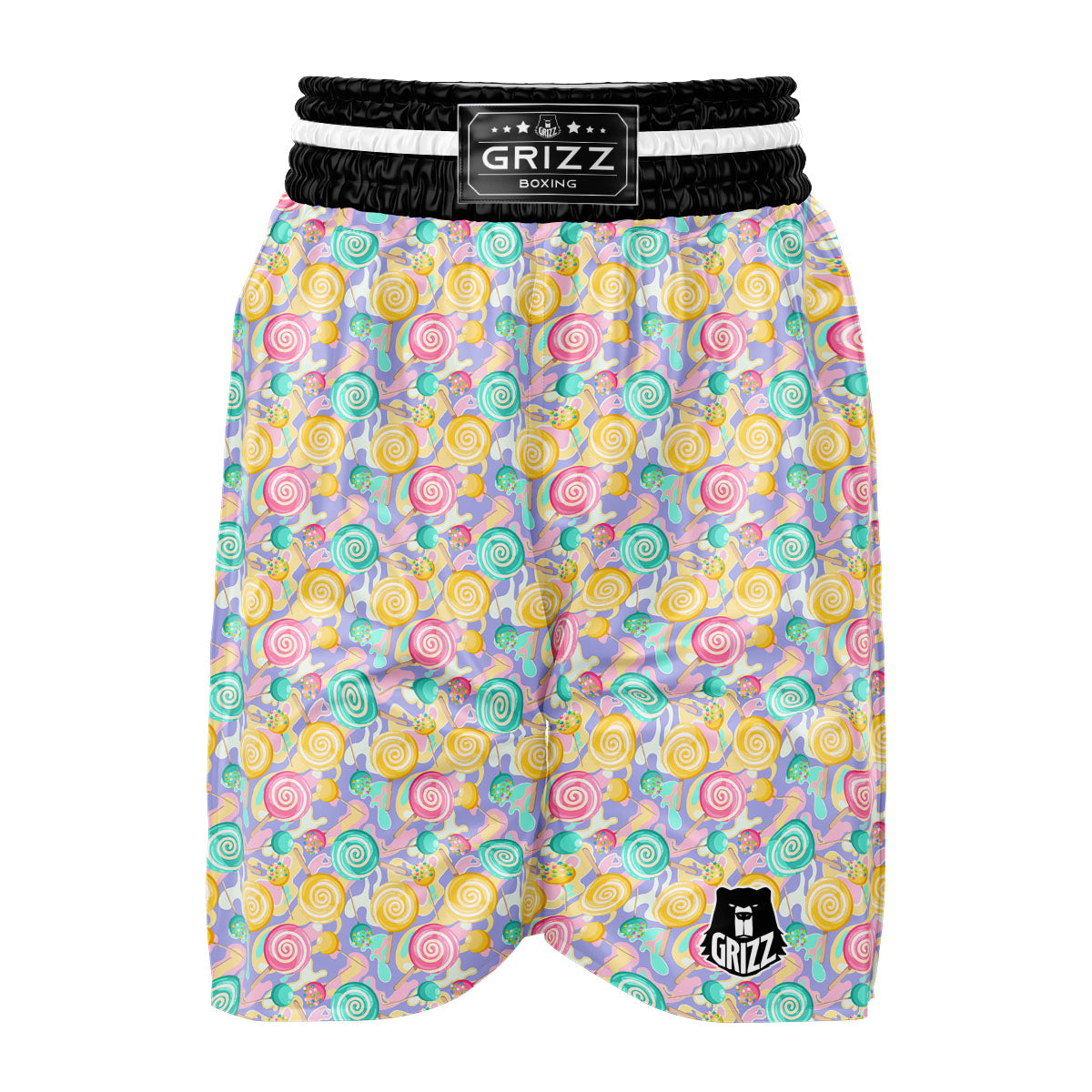 Lollipop Swirl Colorful Print Pattern Boxing Shorts-grizzshop
