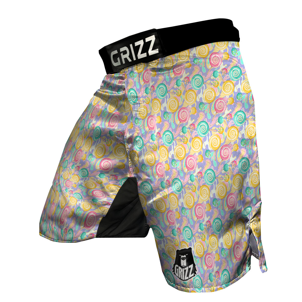 Lollipop Swirl Colorful Print Pattern MMA Shorts-grizzshop