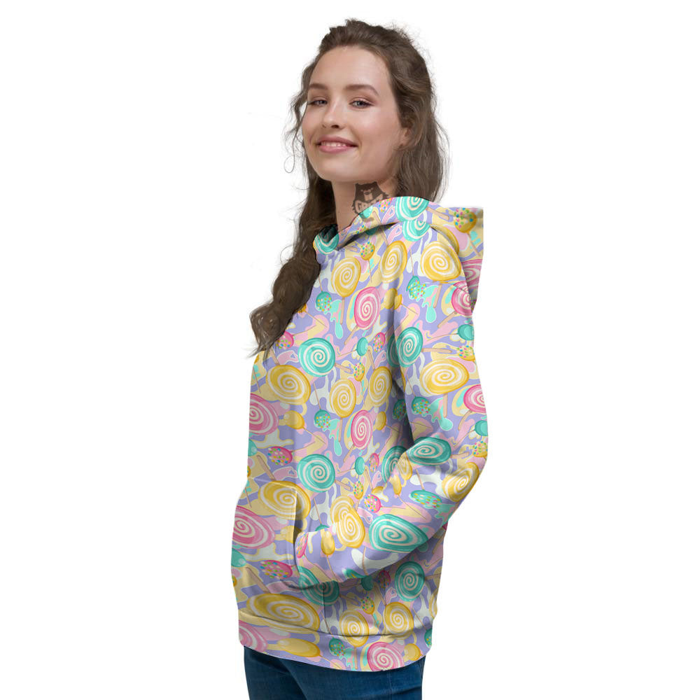 Lollipop Swirl Colorful Print Pattern Women's Hoodie-grizzshop