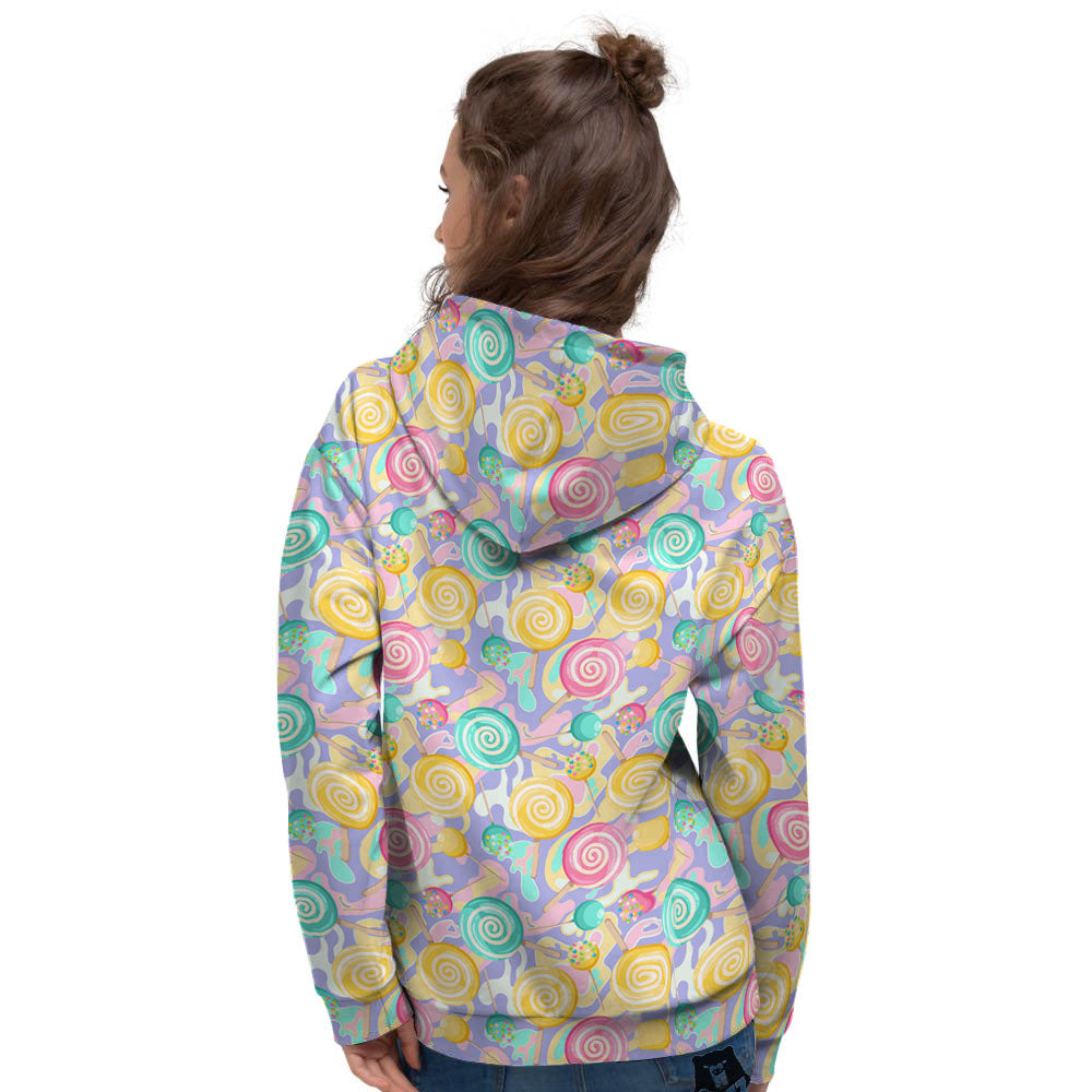 Lollipop Swirl Colorful Print Pattern Women's Hoodie-grizzshop