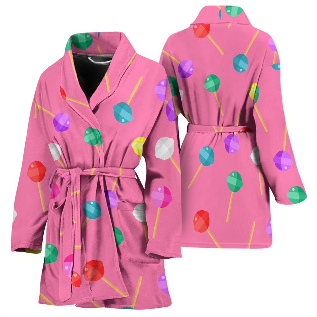 Lollipop Colorful Pattern Print Women Long Robe-grizzshop