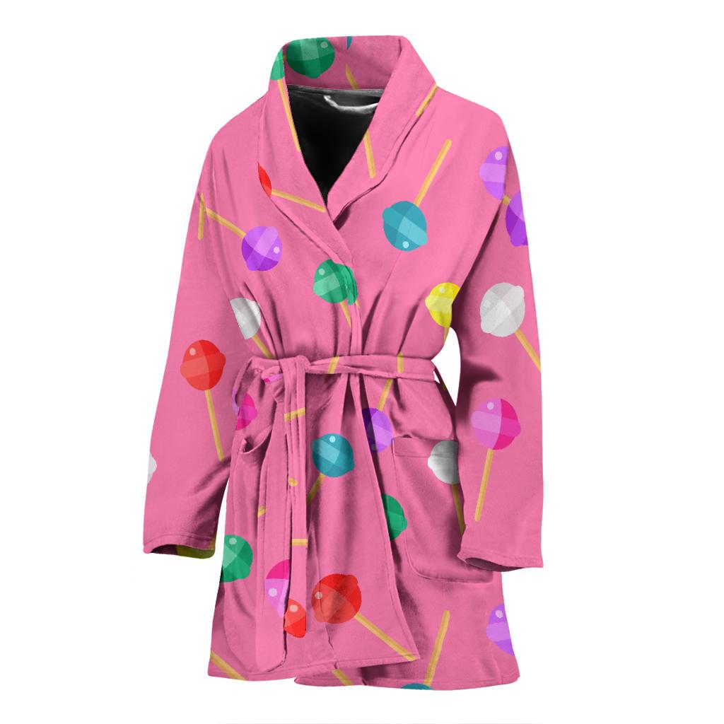 Lollipop Colorful Pattern Print Women Long Robe-grizzshop