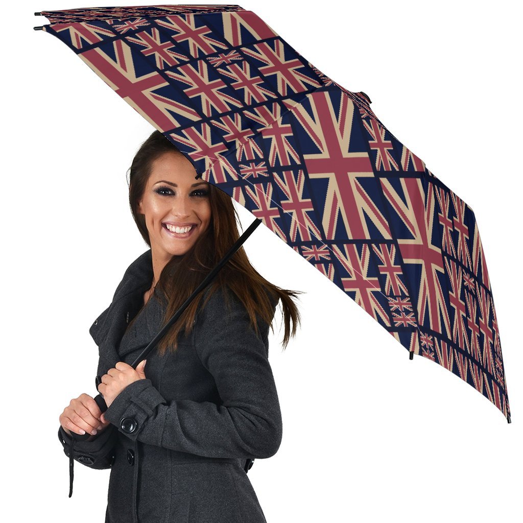 London British Flag Pattern Print Automatic Foldable Umbrella-grizzshop