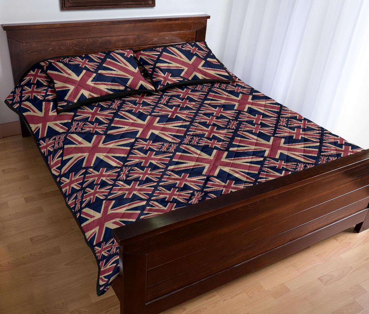 London British Flag Pattern Print Bed Set Quilt-grizzshop