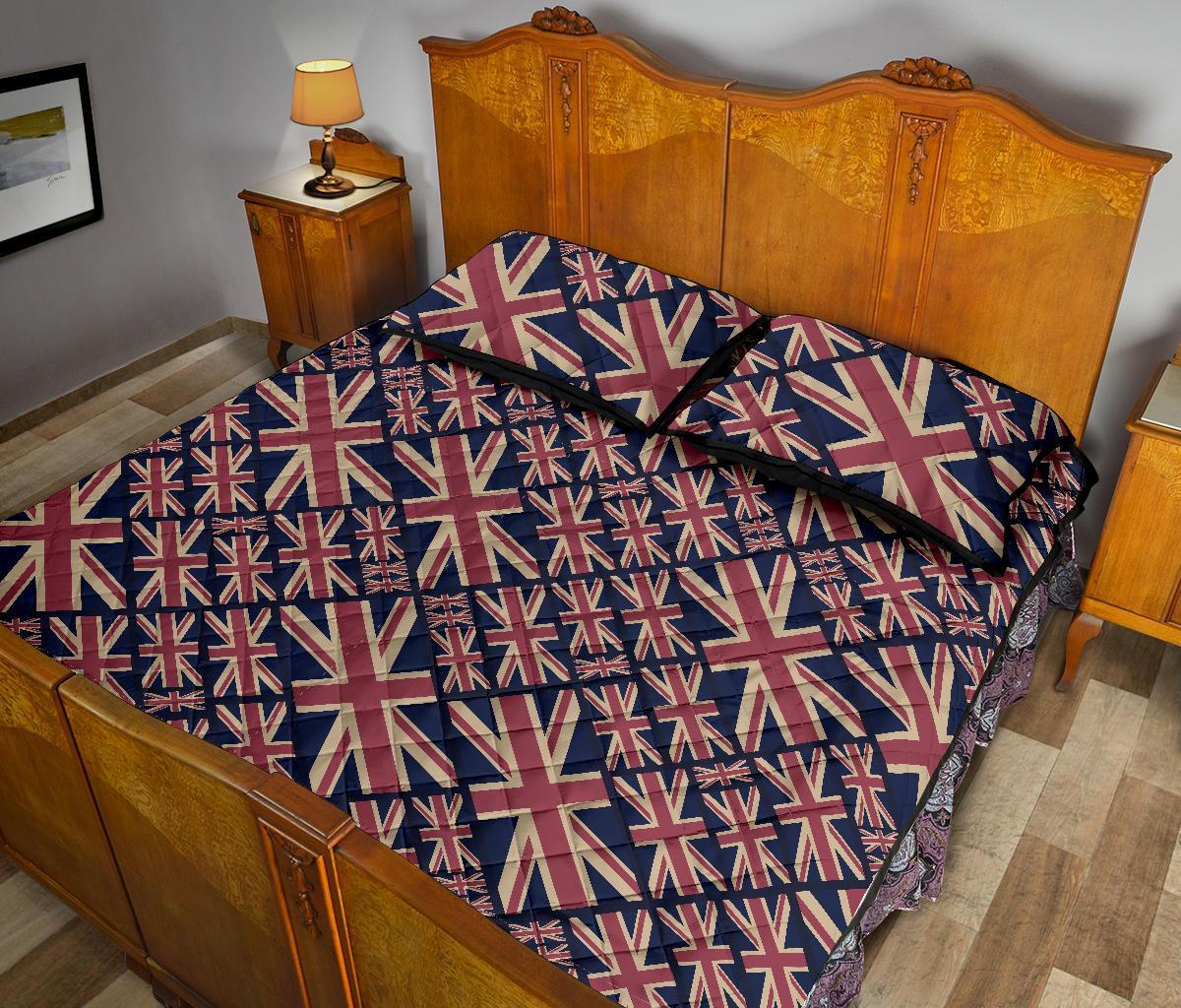 London British Flag Pattern Print Bed Set Quilt-grizzshop