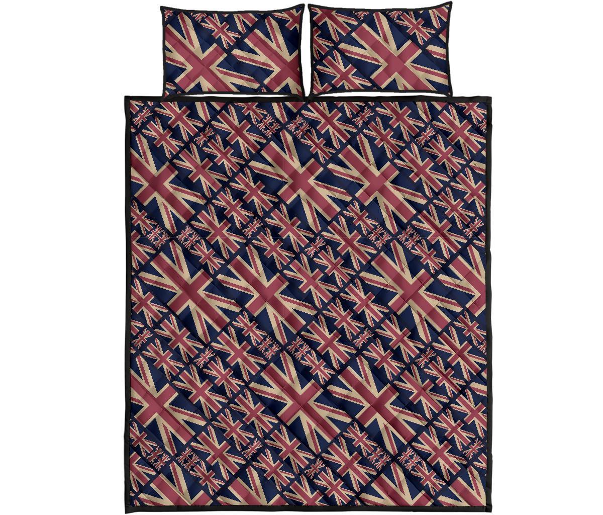 London British Flag Pattern Print Bed Set Quilt-grizzshop