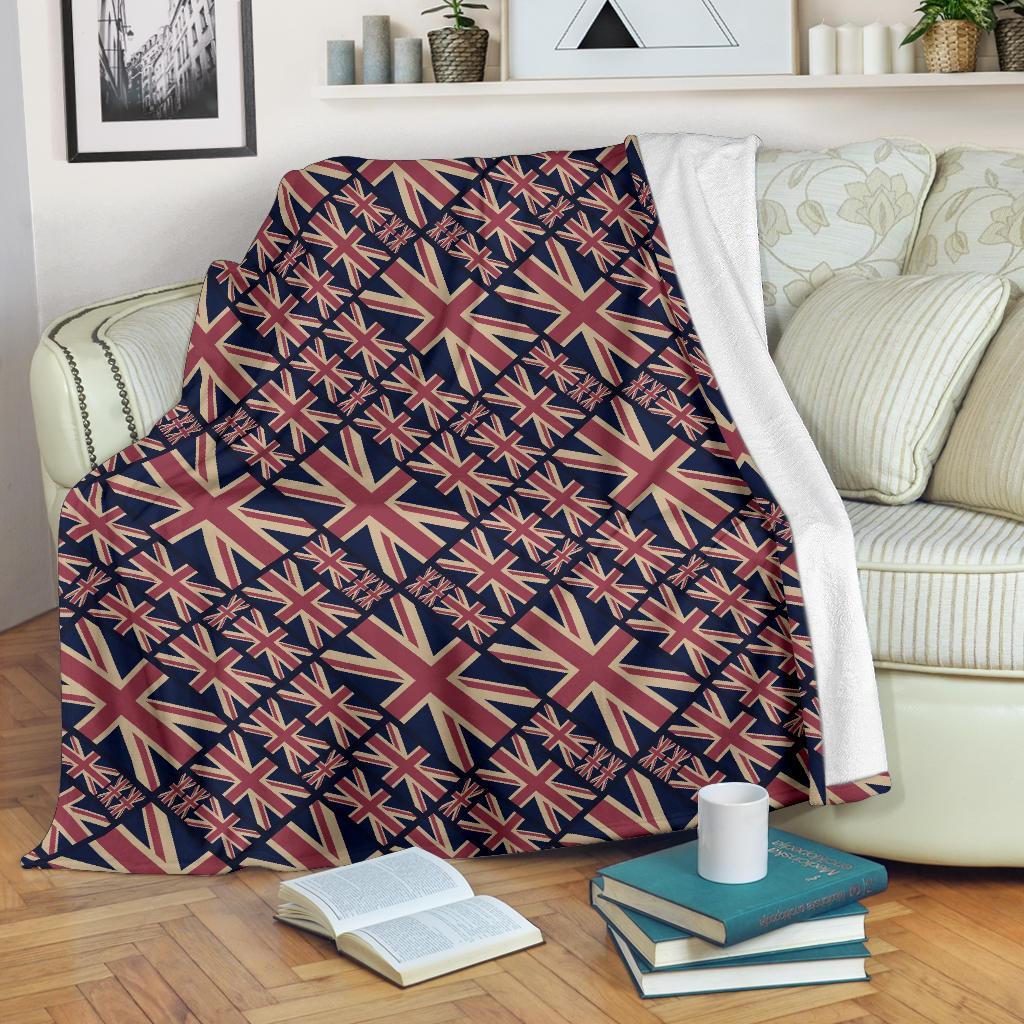 London British Flag Pattern Print Blanket-grizzshop