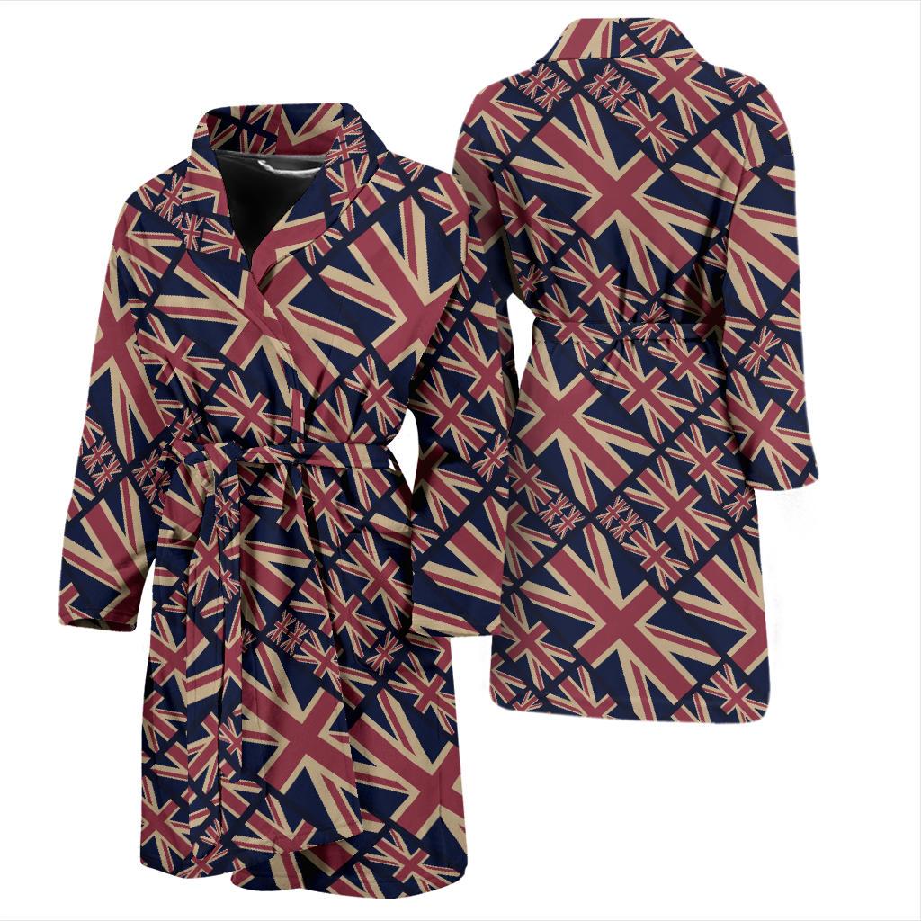 London British Flag Pattern Print Men Long Robe-grizzshop