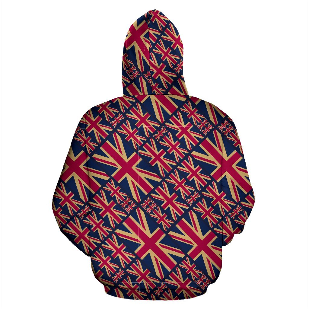 London British Flag Pattern Print Men Women Pullover Hoodie-grizzshop