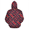 London British Flag Pattern Print Men Women Pullover Hoodie-grizzshop