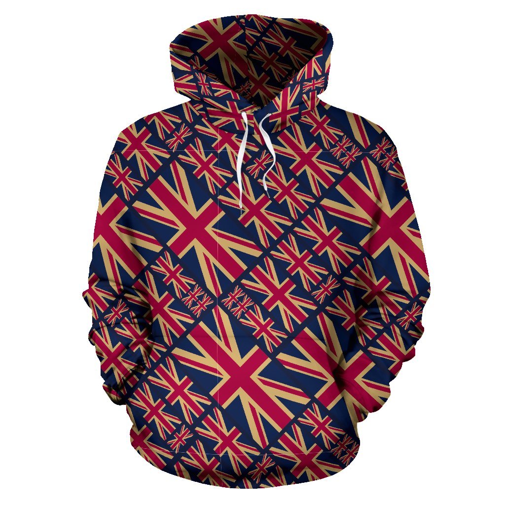 London British Flag Pattern Print Men Women Pullover Hoodie-grizzshop