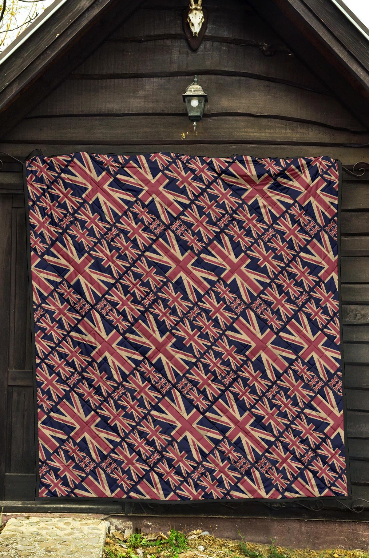 London British Flag Pattern Print Quilt-grizzshop