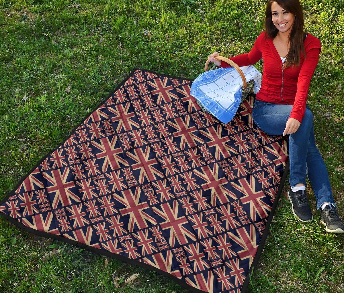 London British Flag Pattern Print Quilt-grizzshop