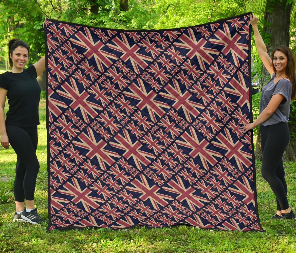 London British Flag Pattern Print Quilt-grizzshop