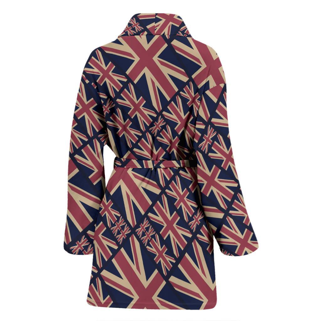 London British Flag Pattern Print Women Long Robe-grizzshop