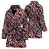 London British Flag Pattern Print Women Long Robe-grizzshop