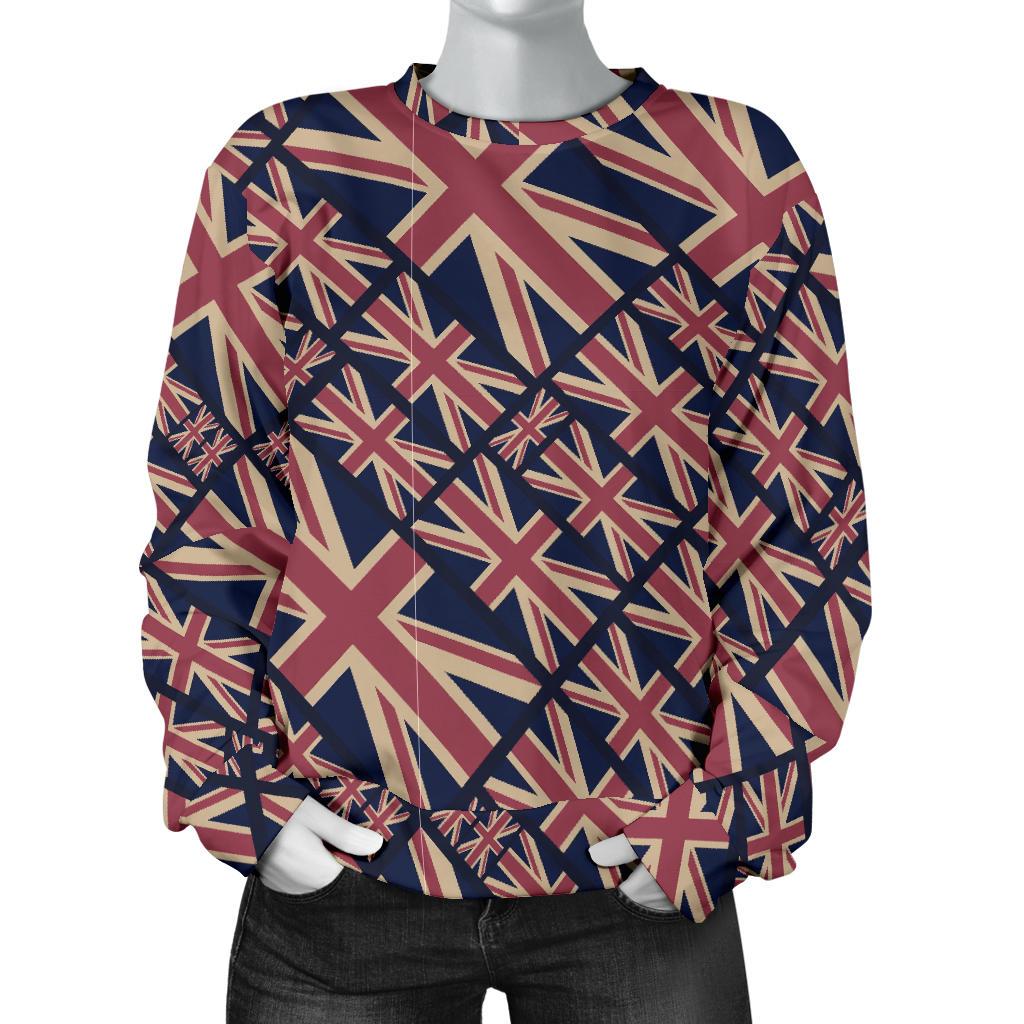 London British Flag Pattern Print Women's Sweatshirt-grizzshop