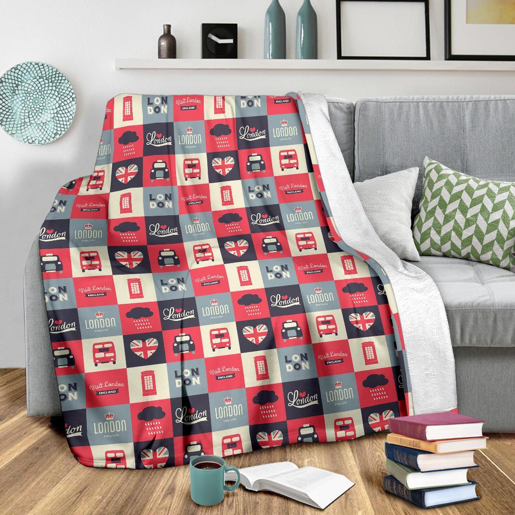 London Lover Pattern Print Blanket-grizzshop