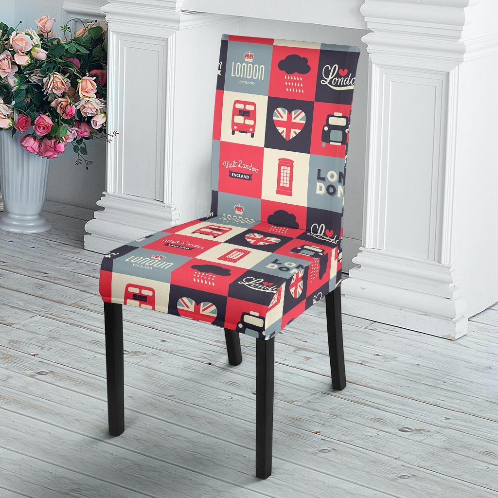 London Lover Pattern Print Chair Cover-grizzshop