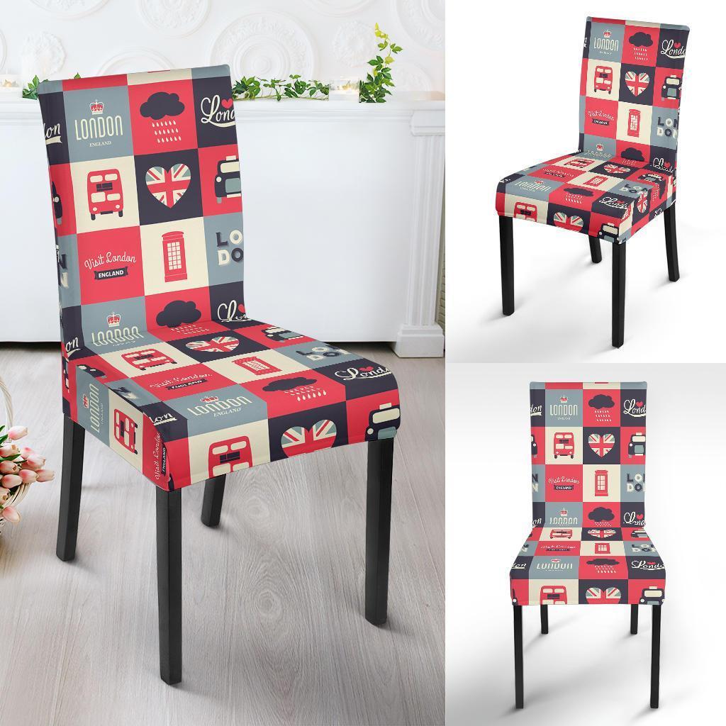 London Lover Pattern Print Chair Cover-grizzshop