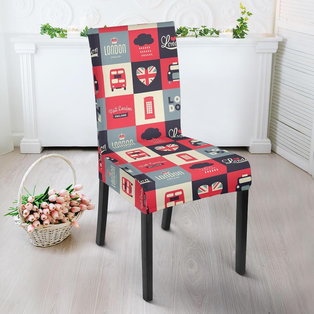 London Lover Pattern Print Chair Cover-grizzshop