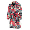 London Lover Pattern Print Men Long Robe-grizzshop