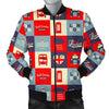 London Lover Pattern Print Men's Bomber Jacket-grizzshop