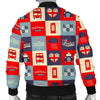 London Lover Pattern Print Men's Bomber Jacket-grizzshop