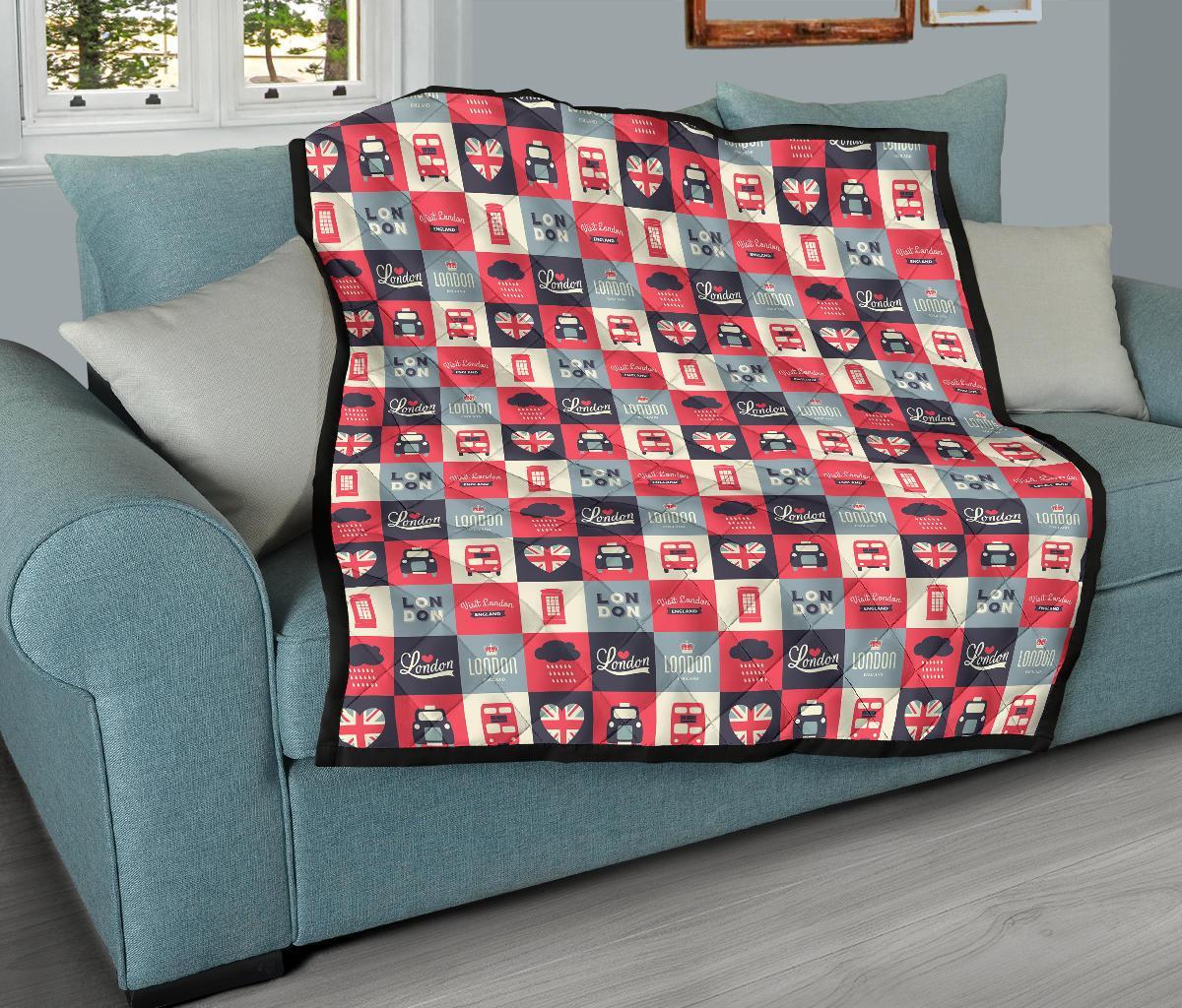 London Lover Pattern Print Quilt-grizzshop