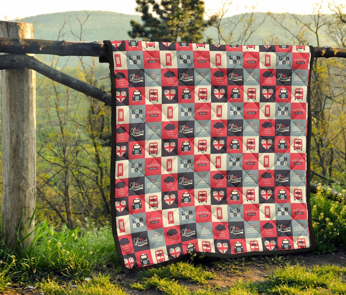 London Lover Pattern Print Quilt-grizzshop