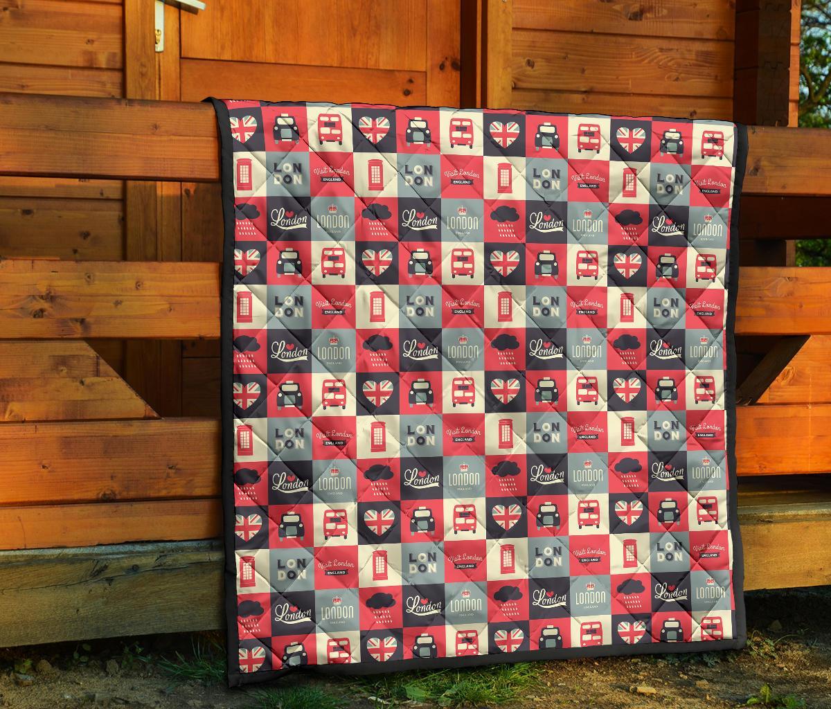 London Lover Pattern Print Quilt-grizzshop