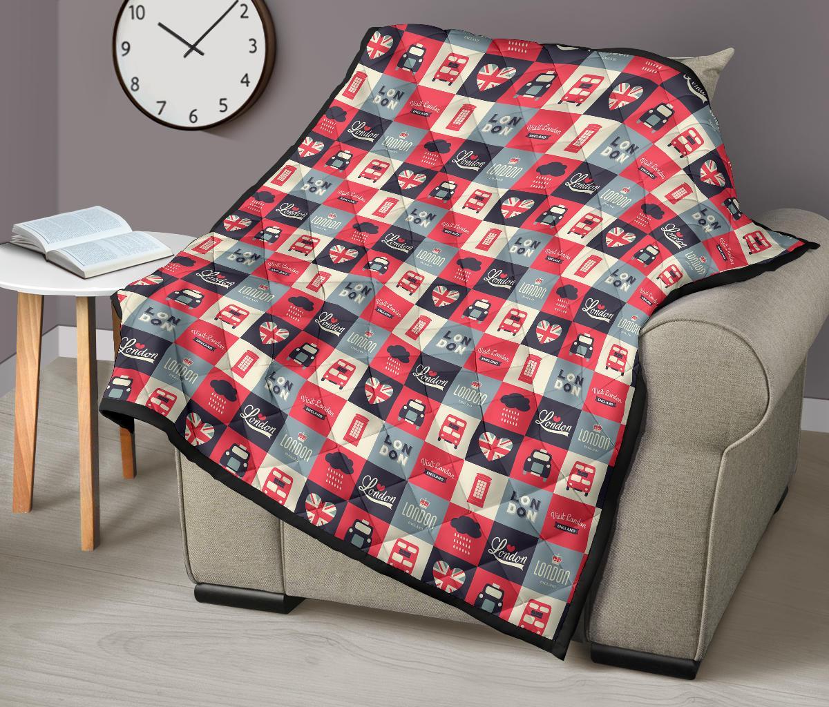 London Lover Pattern Print Quilt-grizzshop