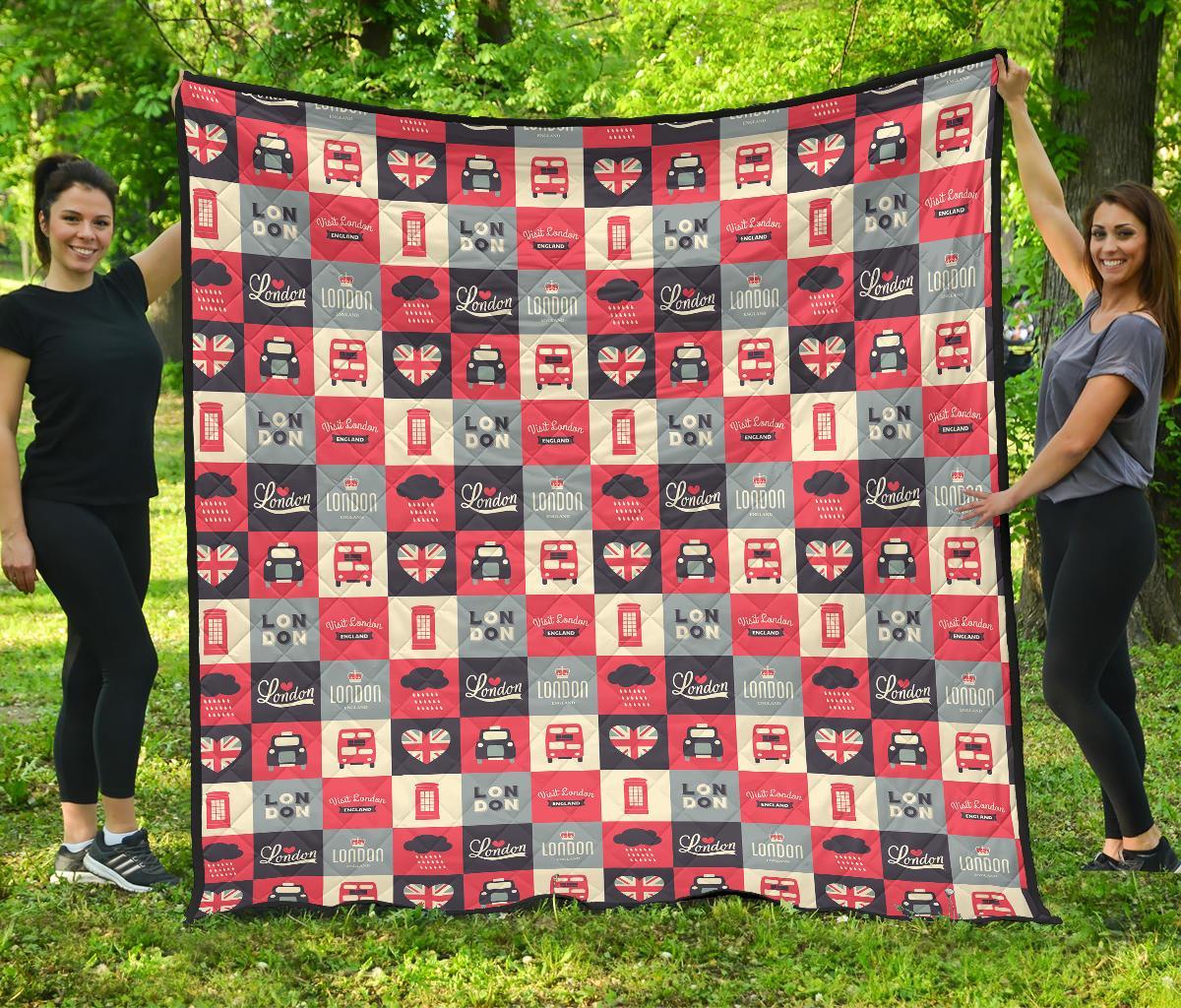 London Lover Pattern Print Quilt-grizzshop