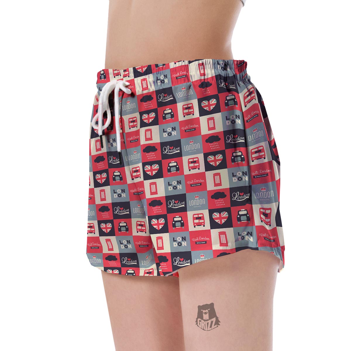 London Lover Pattern Print Women's Shorts-grizzshop