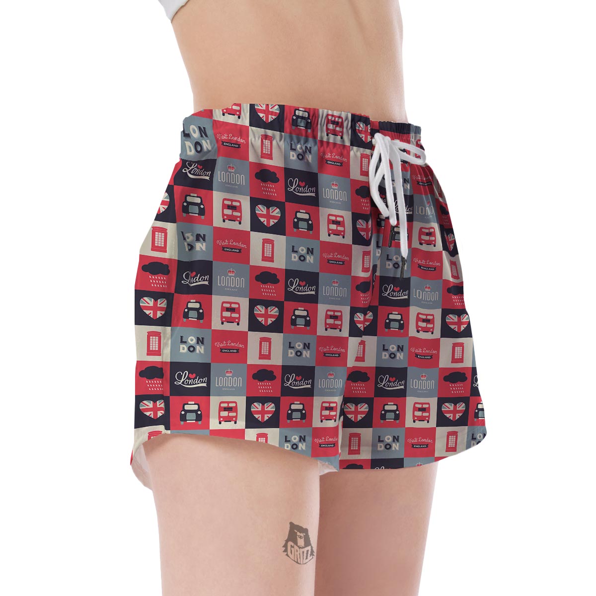 London Lover Pattern Print Women's Shorts-grizzshop