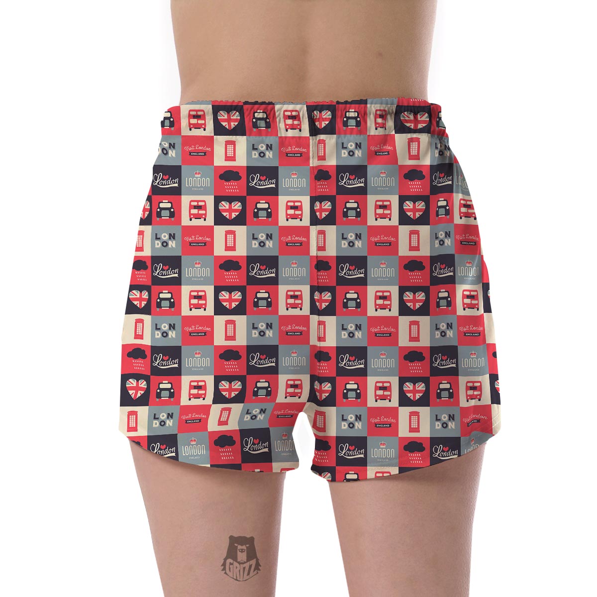 London Lover Pattern Print Women's Shorts-grizzshop