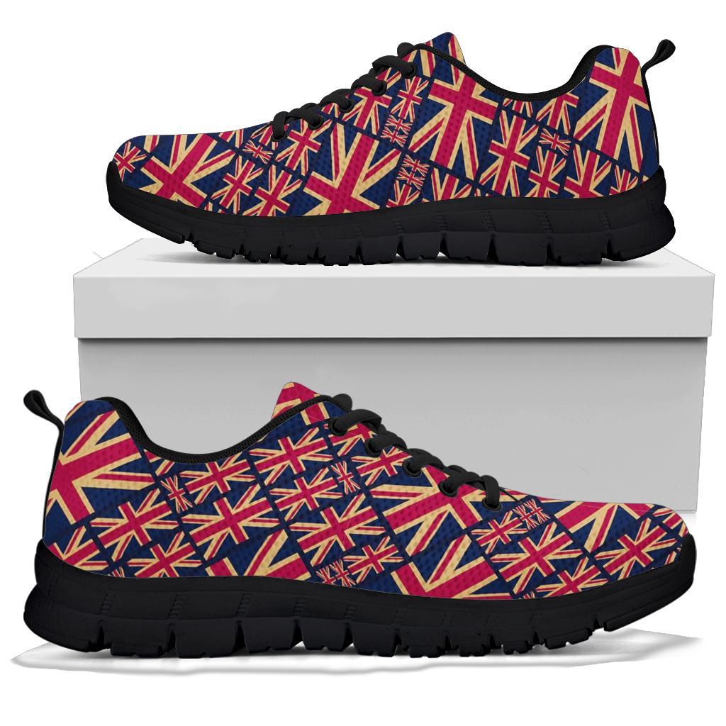 London British Flag Pattern Print Sneaker Shoes For Men Women-grizzshop